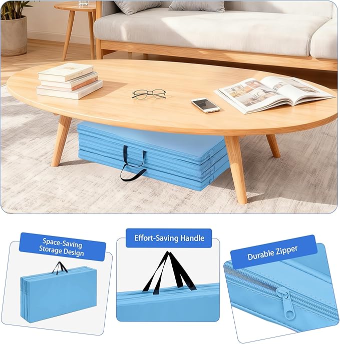 Outdoor Basic 6'x3'x2" Gymnastics Tumbling Mats Folding Panel Thick Gym Exercise Mat for Home