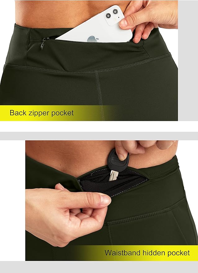 SANTINY Women's 6'' Athletic Long Shorts with 4 Pockets High Waisted Bermuda Shorts for Women Walking Running Casual