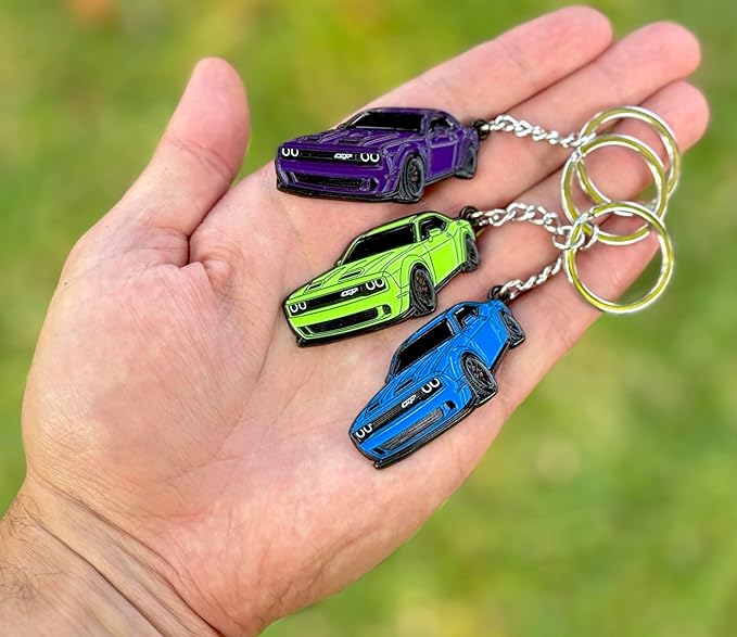 DODGE Challenger Keychain – Officially Licensed Dodge Accessories Key Chain for RT SRT Cool Toy Car Men Gift