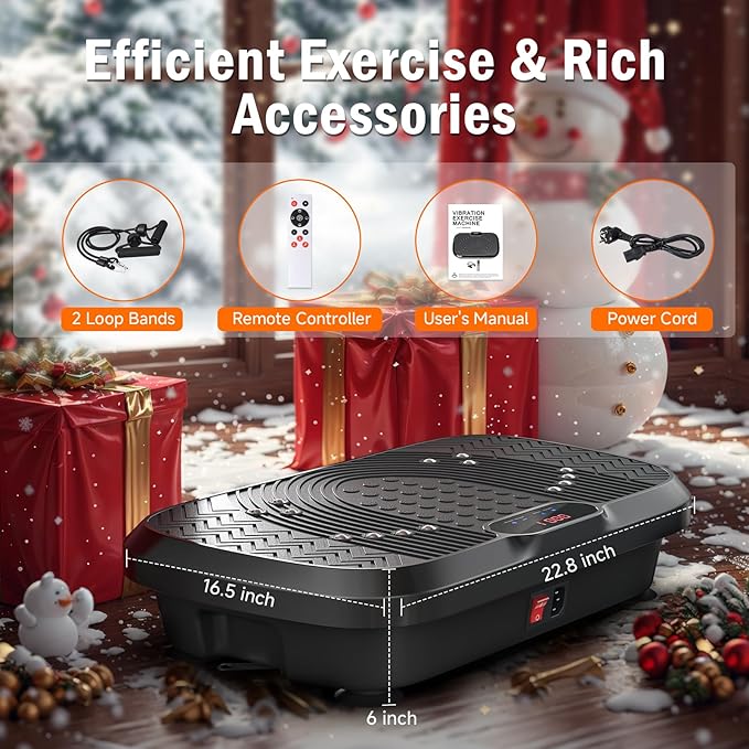 Vibration Plate Exercise Machine, Vibrating Plate for Lymphatic Drainage with 240 Adjustable Speeds, Full Body Vibration Plate Fitness Platform for Weight Loss, Bluetooth Music, Women and Men