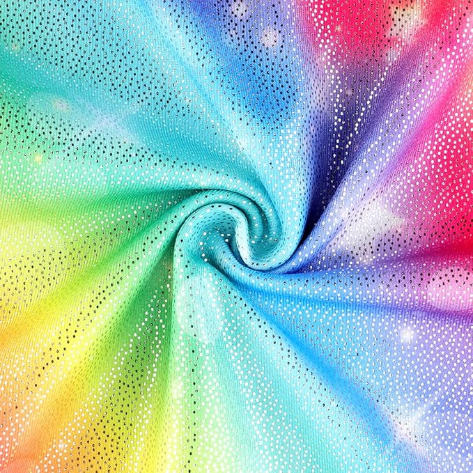 Leotards for Girls Gymnastics Toddler Dance Biketards Mermaid Unicorn Athletic Dance Wear Shiny Rainbow Blue Hotpink
