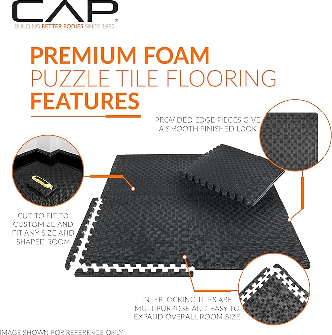 CAP Barbell Interlocking EVA Foam Exercise Puzzle Mat Home Gym Flooring | Multiple Options