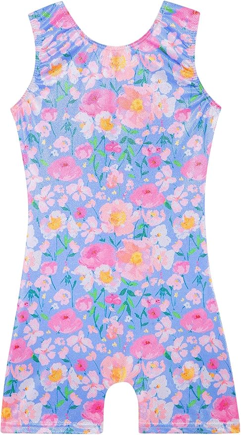 Leotards for Girls Gymnastics Toddler Dance Biketards Mermaid Unicorn Athletic Dance Wear Shiny Rainbow Blue Hotpink