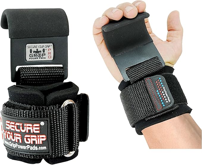 Premium Weight Lifting Hooks & Straps for Pull Ups & Deadlifts - Padded, Heavy Duty, Power Lifting Grips for Men & Women