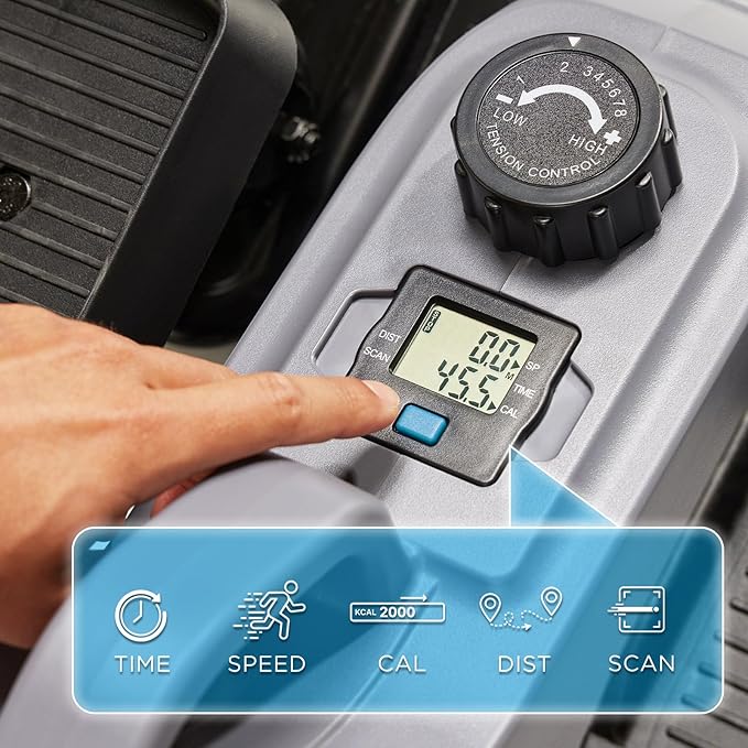 JLL Smart Mini Elliptical – Low-Impact Cardio, Quiet Magnetic Resistance (8 Levels), Compact for Home or Office, LCD Display, Bluetooth SunnyFit App Compatible