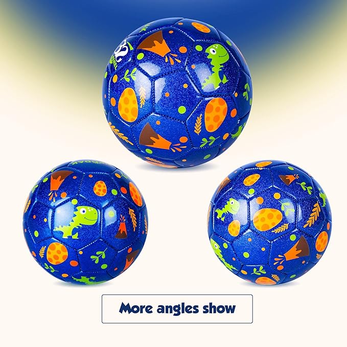 Soccer Ball Size 4 Size 3 Size 2 with Pump Deflated - Glitter Unicorn Dinosaur Toys for Toddler Kids - Sports & Outdoors Games - Christmas Stocking Stuffers Birthday Gifts for Boys Girls 1-3 3-8 8-12
