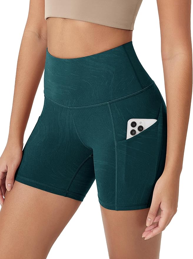 ODODOS Women's Tummy Control Biker Shorts 2.0 with Pockets High Waist Athletic Workout Yoga Shorts-3.5''/ 5"/ 8" / 10" Inseam