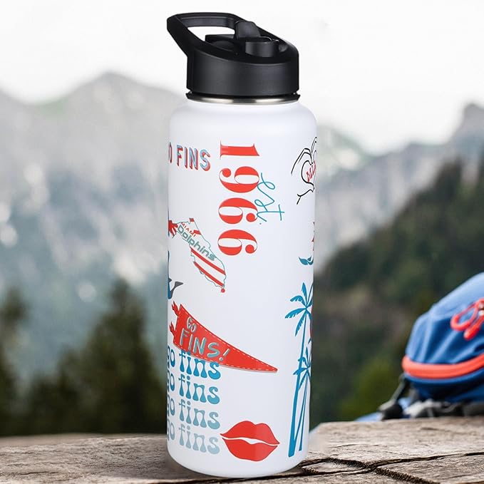 The Memory Company Officially Licensed NFL 34oz Water Bottle - Premium Stainless Steel Double-Wall Insulated, Leakproof Design