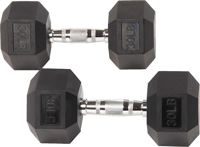 Fitvids Rubber Encased Hex Dumbbell Set Contoured Handle for Muscle Toning, Strength Building & Full Body Workout, 60LB, 100LB, 150LB and 550LB Set