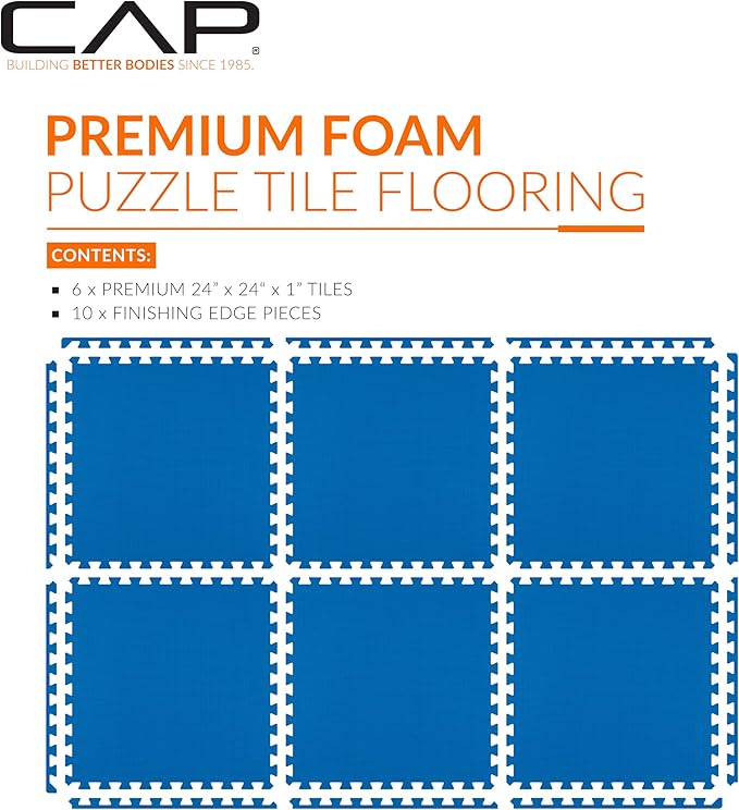 CAP Barbell Interlocking EVA Foam Exercise Puzzle Mat Home Gym Flooring | Multiple Options