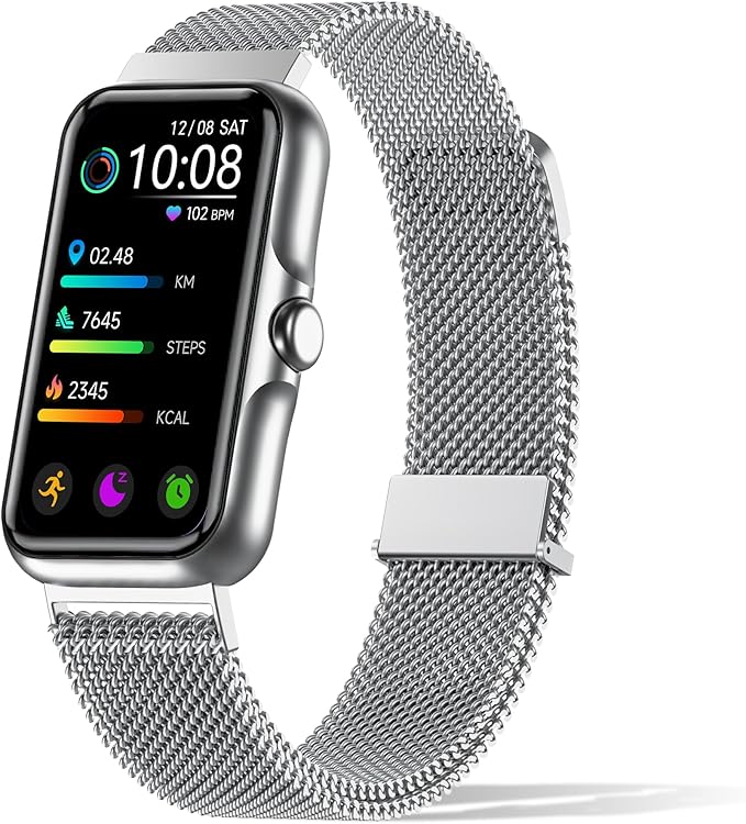 Health Fitness Tracker, Smart Watch with 24/7 Heart Rate and Blood Oxygen Monitor, Sleep Tracker with IP68 Waterproof, Activity Tracker Pedometer Step Counter for Women Men (Silver Gray)