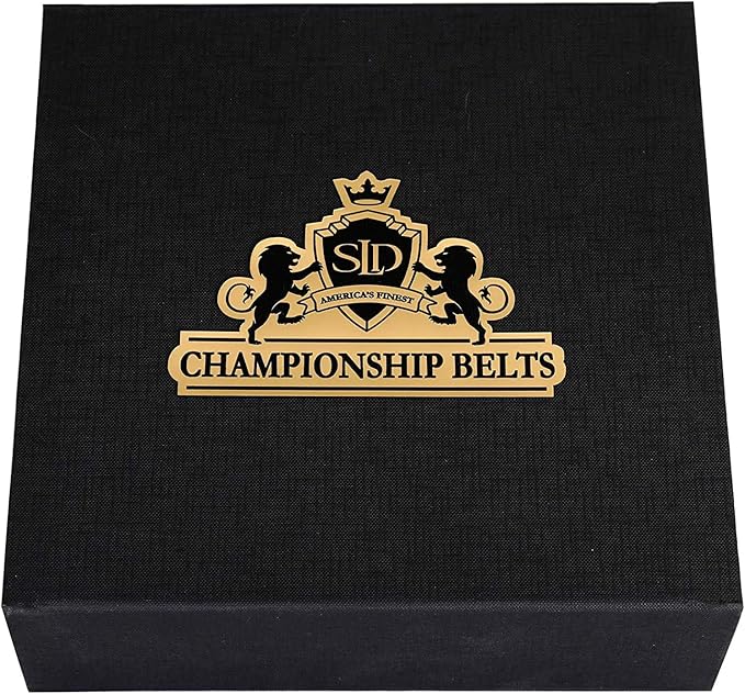Championship Belt, New Neck Version, Bling Thing, Giant Heavy Neck Chain and Customizable, Personalized, All Sports, Fantasy Football, Sales Contests, Satin Lined Gift Box, Scratch Resistant Engraving