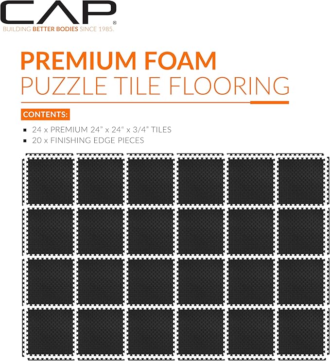 CAP Barbell Interlocking EVA Foam Exercise Puzzle Mat Home Gym Flooring | Multiple Options