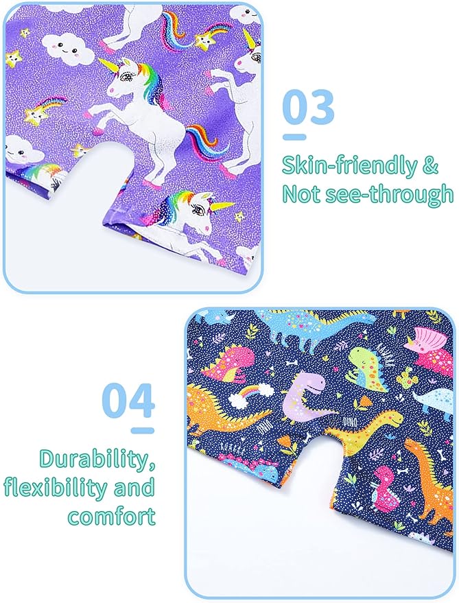 Nymphperi 2 Packs Gymnastics Leotard for Girls Sparkle Biketards with Shorts Kids Sleeveless Unitard One-Piece Dancewear