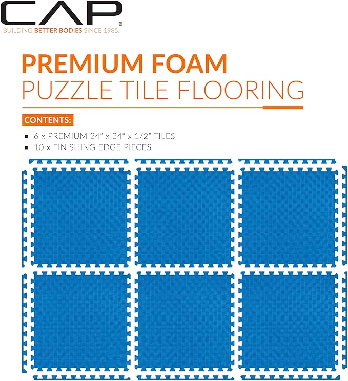 CAP Barbell Interlocking EVA Foam Exercise Puzzle Mat Home Gym Flooring | Multiple Options