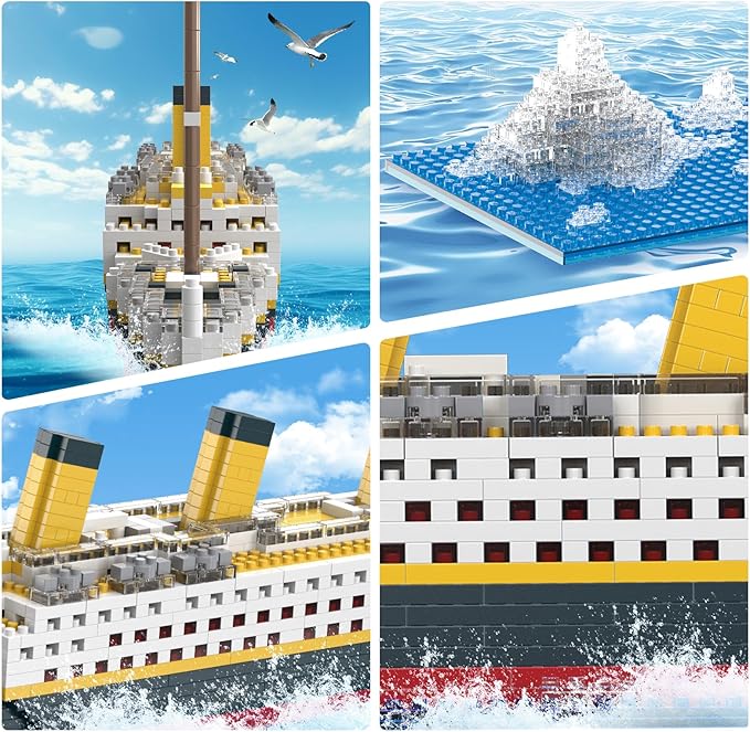 Titanic Micro Mini Building Set,1878 Pieces Big Ship Model Building Toys,DIY Educational Toys 3D Puzzle Kit,STEM Ship Creative Project Model Building Set, Birthday for Adults,Kids