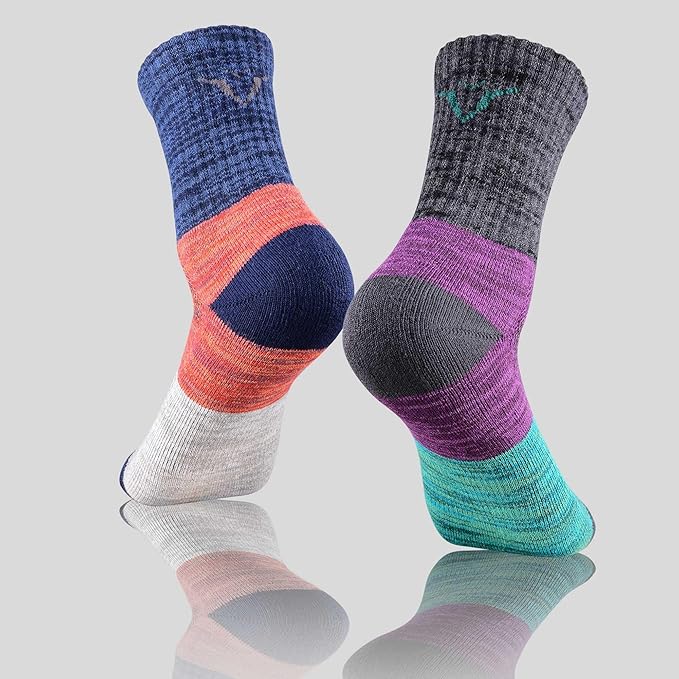 FEIDEER mens Modern Hiking socks, Athletic Cushioned Cotton Socks with Arch Support