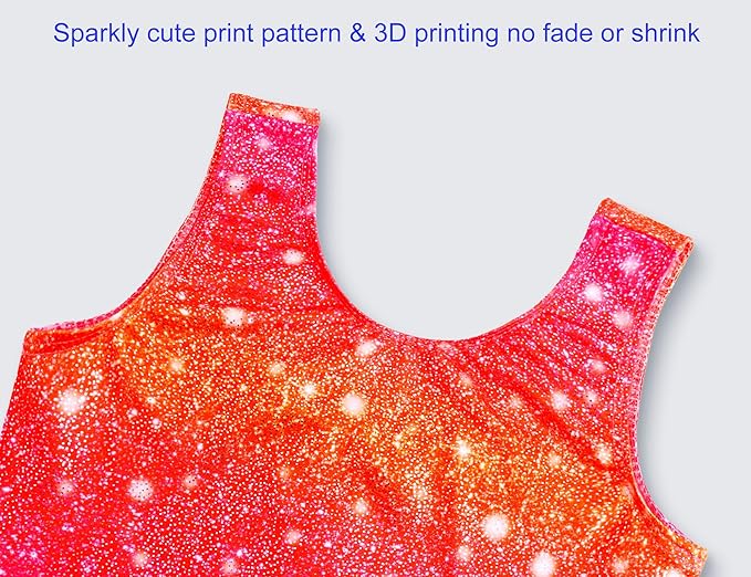 Domusgo Gymnastics Leotards for Girls Sparkly One-Piece Pro Kids Unitard Biketards with Shorts