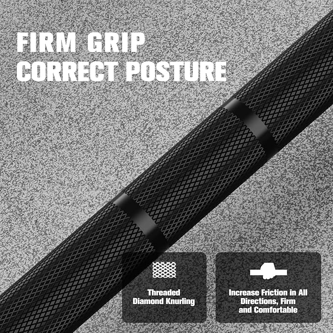 RITFIT 7FT Olympic Barbell for Strength and Weightlifting Training - 2 Inch Olympic Bar for Squat, Deadlift, Bench Press, Curl, Overhead Press - 600lbs/1000lbs/1200lbs Capacity