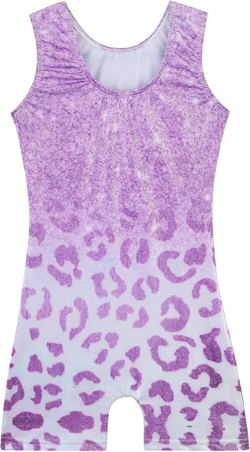 Leotards for Girls Gymnastics Toddler Dance Biketards Mermaid Unicorn Athletic Dance Wear Shiny Rainbow Blue Hotpink