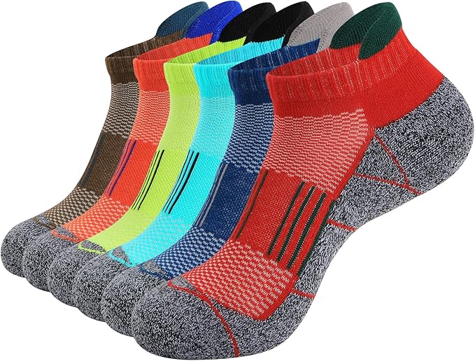 JOYNÉE Mens Ankle Athletic Low Cut Socks Running Sports Cushioned Sock for Men 6 Pack