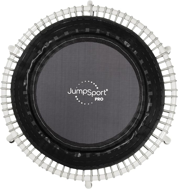 JumpSport 350 PRO Fitness Trampoline, Cardio Workout, No-Tip Arched Legs Home Gym Equipment, Adjustable Bungees & 60 Day Trial Video