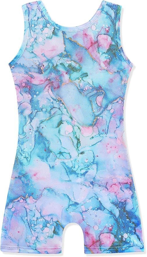 HOZIY Gymnastics Leotards for Girls with Shorts Toddlers Biketards Rainbow Unicorn Dinosaur Mermaid Leopard Flower Galaxy