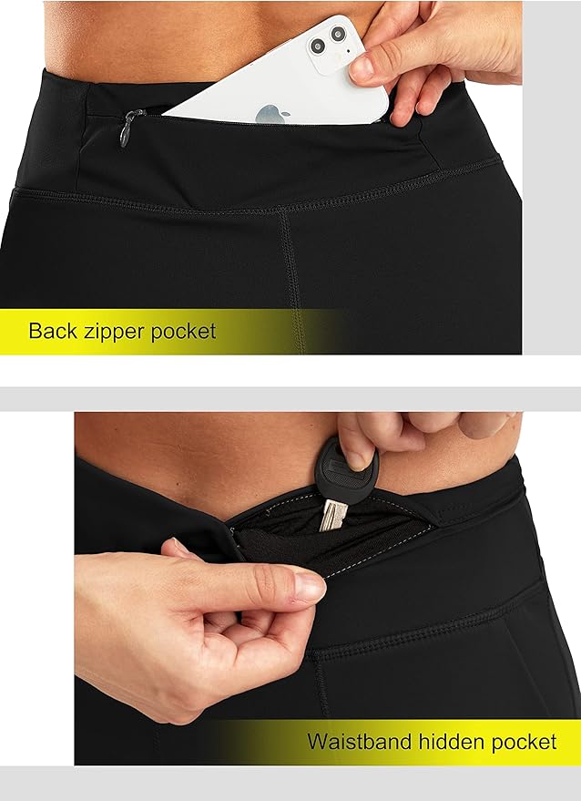SANTINY Women's 6'' Athletic Long Shorts with 4 Pockets High Waisted Bermuda Shorts for Women Walking Running Casual