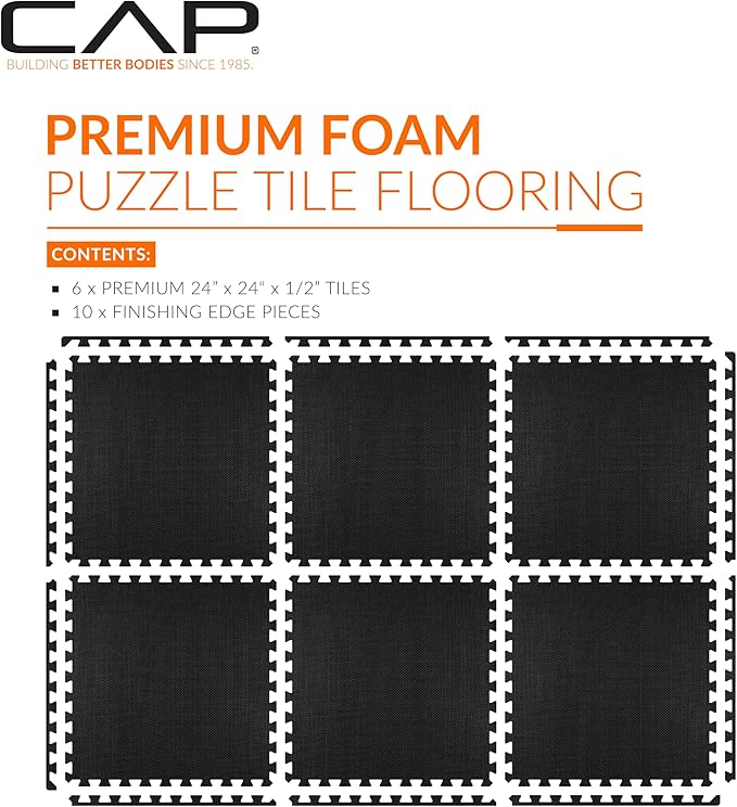 CAP Barbell Interlocking EVA Foam Exercise Puzzle Mat Home Gym Flooring | Multiple Options