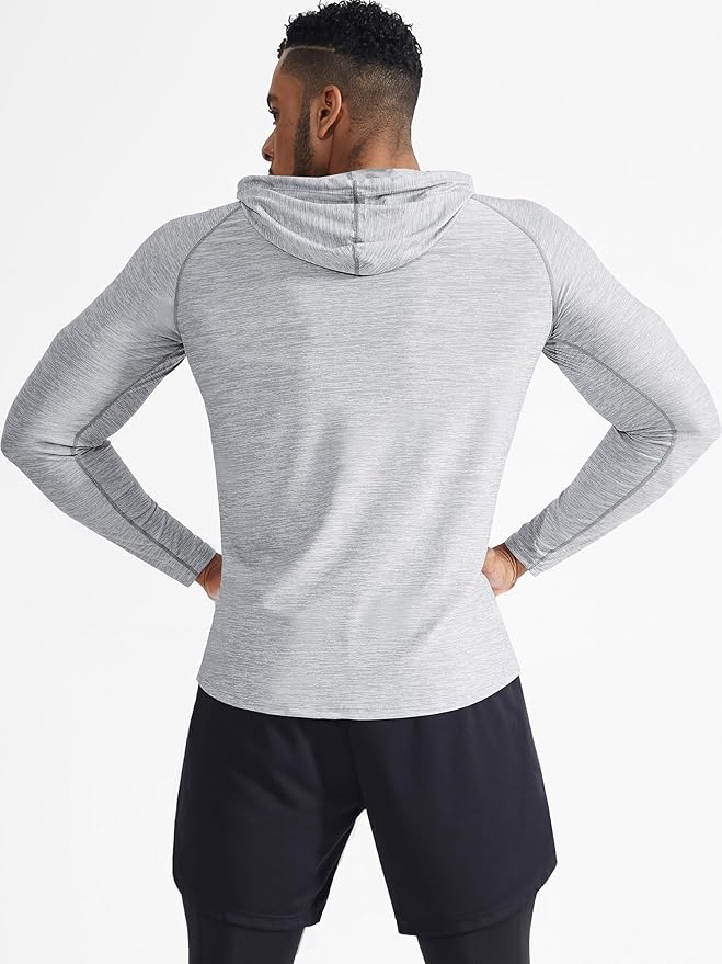 NELEUS Men's Dry Fit Athletic Shirt Workout Running Long Sleeve Shirts with Hoods