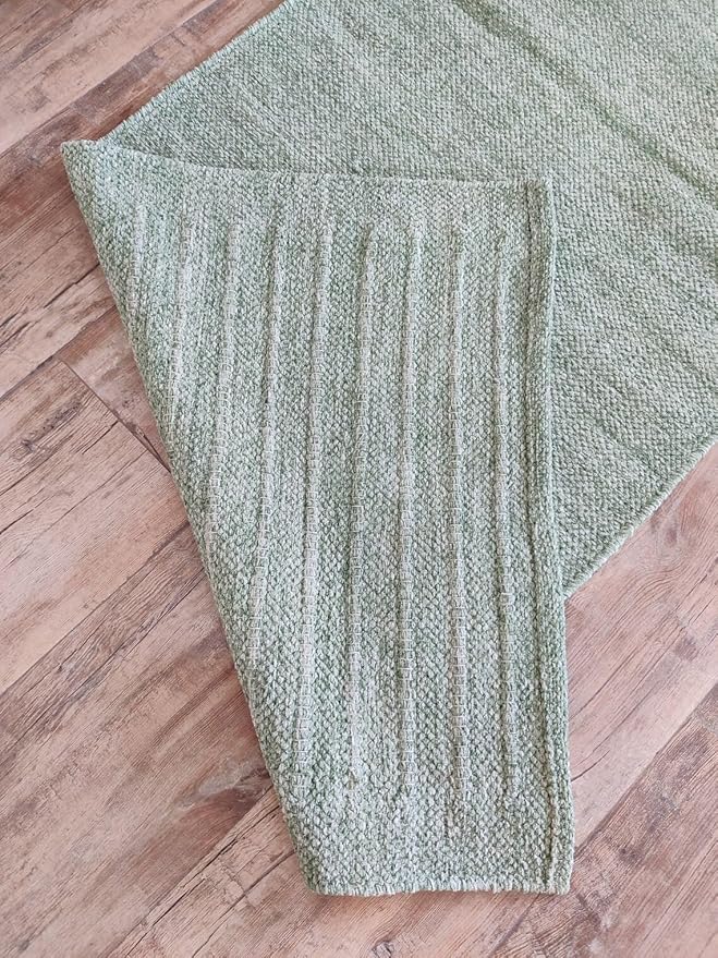 Indian Handmade100 % Organic Anti Skid Multi Colour Cotton Yoga Mat - Eco-Friendly Hand-Woven Rug - Non-Slip & Thick (24”x72”x5mm) for Hot yoga & Everyday Fitness at Home - Comfortable & Foldable Extra-Long Mat