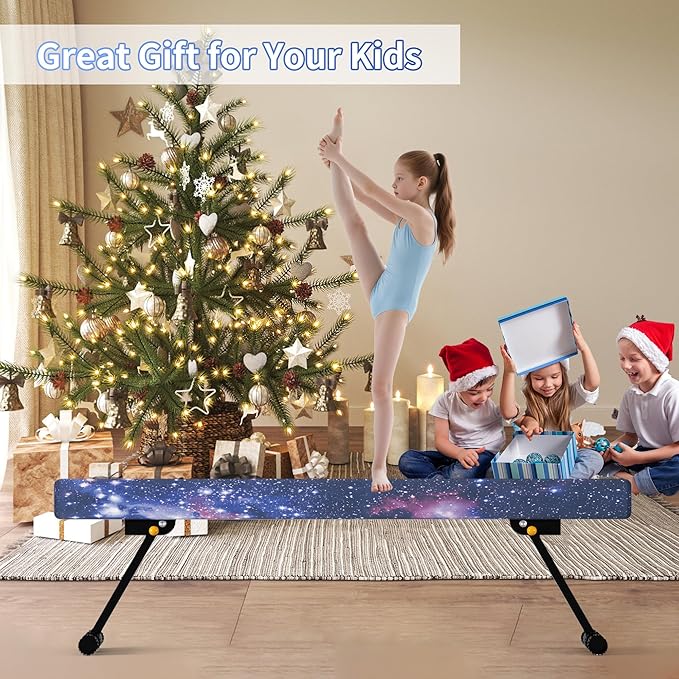 EL&IT·Wings 6FT/8FT Gymnastic Balance Beam for Kids, Adjustable Balance Beam with Leg, High and Low Level Floor Beam, Gymnastics Equipment for Home and Gym Center