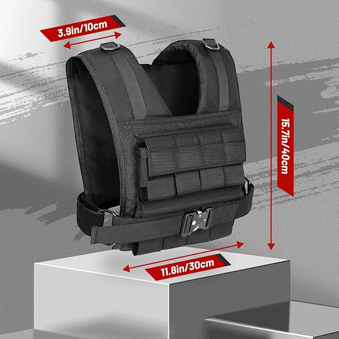 Weighted Vest Men 26lbs | 35lbs | 45lbs, Weighted Workout Vest With Removable Iron Weights, Weight Vest for Men and Women, Heavy Duty Weighted Exercise Vest for Strength Training Running Walking