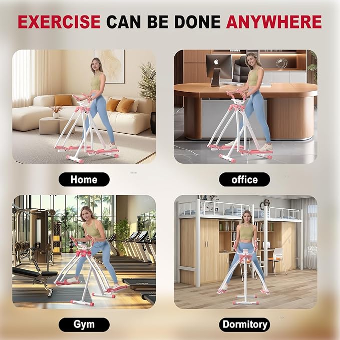 Space Walker Exercise Machine - Air Walker Elliptical Trainer for Home Use, with Foldable Design for an Aerobic Stepper and Cross Trainer Glider Exercise Machine for Men and Women