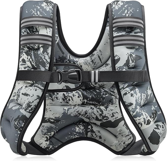 ZELUS Weighted Vest, 6lb/8lb/12lb/16lb/20lb/25lb/30lb Weight Vest with Reflective Stripe for Workout, Strength Training, Running, Fitness, Muscle Building, Weight Loss, Weightlifting
