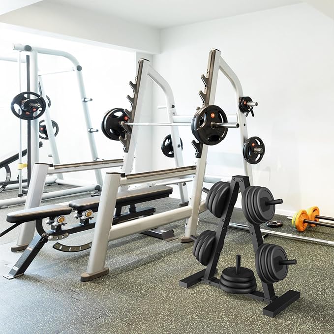 Weight Plate Rack, Weight Tree, Weight Plate Holder, 1-Inch Home Gym Storage Stand, Holds 300 lbs