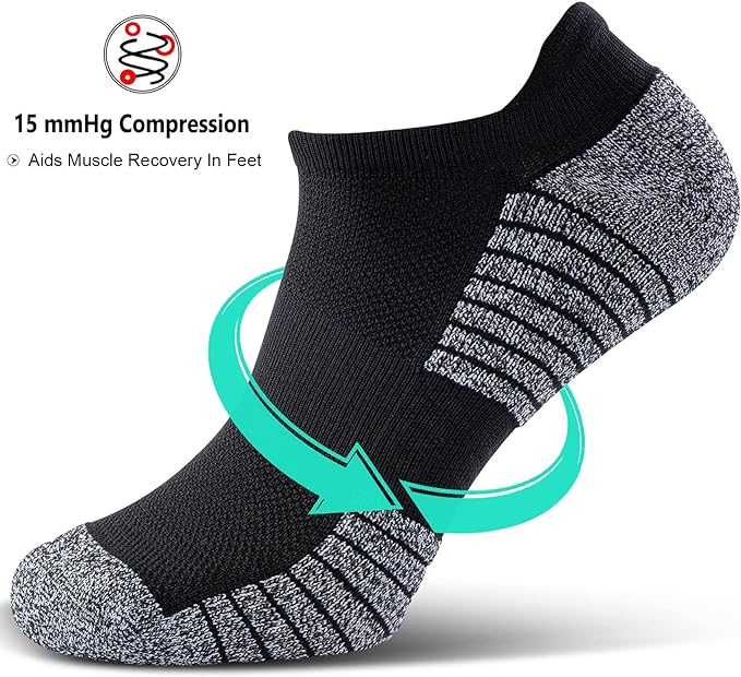 No Show Sports Compression Socks for Men and Women Circulation 4/8 Pack