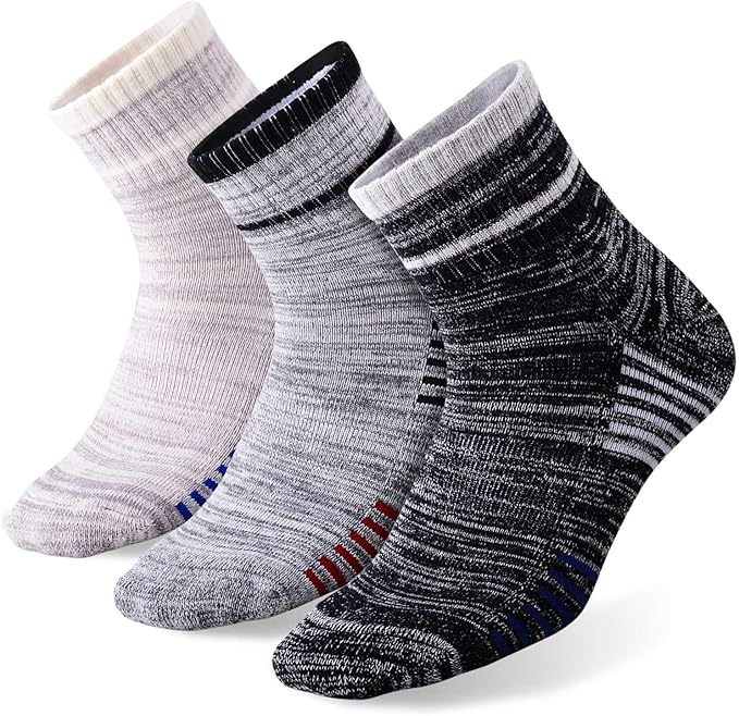 FEIDEER mens Modern Hiking socks, Athletic Cushioned Cotton Socks with Arch Support