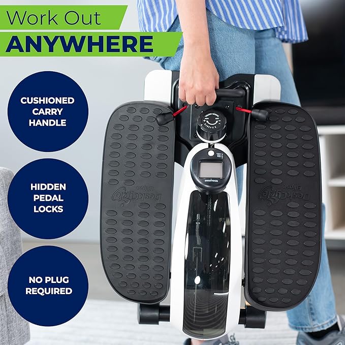 DeskCycle Ellipse Leg Exerciser - Under Desk Elliptical Machine and Foot Pedal Exerciser - Leg Exerciser While Sitting - Compact Under Desk Exercise Equipment