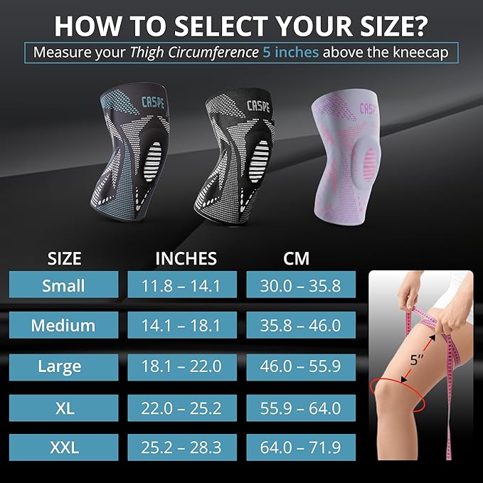 Caspe 1 Pack Compression Knee Brace for Women & Men – Pain Relief Support with Patella Gel Pads & Side Stabilizers – Knee Sleeve for Running, Workout & Arthritis (Pink, Small)