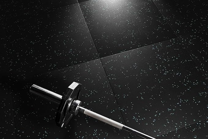 Genaflex Pro Heavy Duty Thick Rubber Gym Floor Tiles High Density Shock Absorbent Laminated Deadlift Mats - 1" Thick X 20" W X 20" L - 2.7 Sq. Ft. (Black, 180 Tiles - 486 Sq. Ft.)