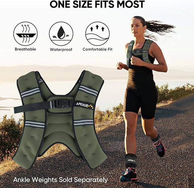 APEXUP Weighted Vest Men Women, Weight Vest for Women Workout Equipment for Strength Training Running