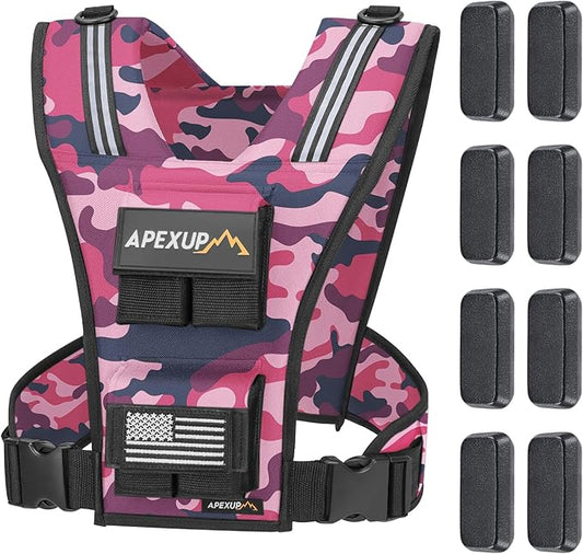 APEXUP Adjustable Weighted Vest Men 20lbs/30lbs/40lbs Weights with Reflective Stripe, Weight Vest Woman Workout Vest for Strength Training Running Walking