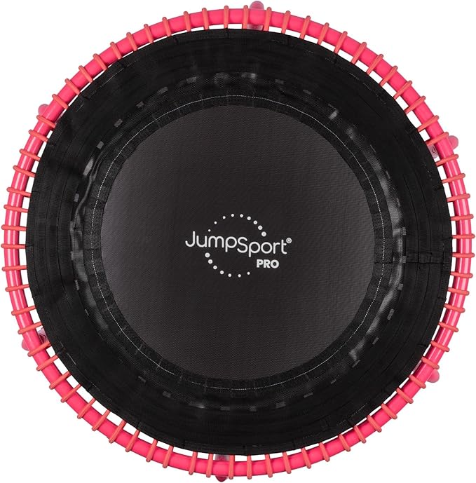 JumpSport 350 PRO Fitness Trampoline, Cardio Workout, No-Tip Arched Legs Home Gym Equipment, Adjustable Bungees & 60 Day Trial Video
