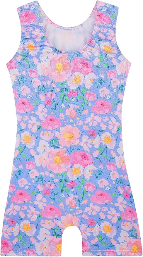 Leotards for Girls Gymnastics Toddler Dance Biketards Mermaid Unicorn Athletic Dance Wear Shiny Rainbow Blue Hotpink