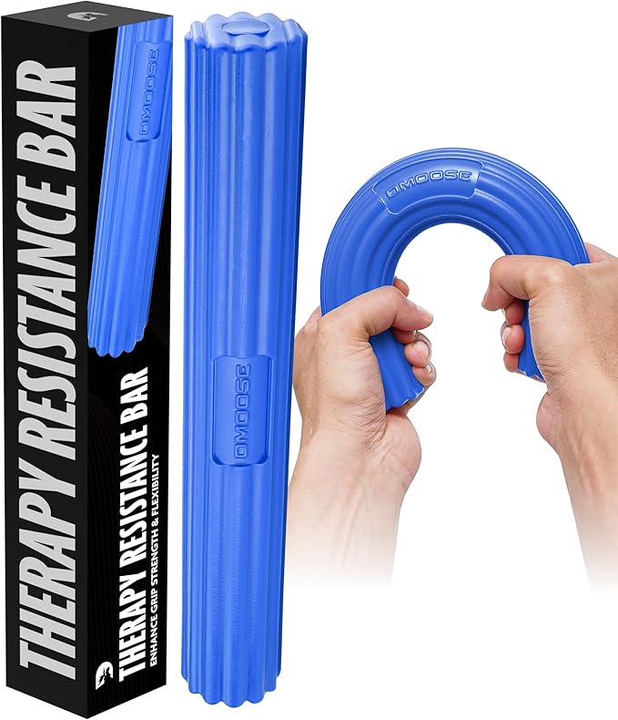 DMoose Fitness Flex Resistance Bar for Physical Therapy - Non-Slip Odorless Material, Exercise Bar for Tennis & Golfers Elbow Tendonitis Relief - Wrist and Forearm Strengthener & Grip Strength Trainer