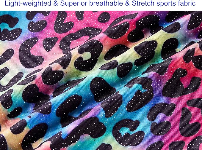 Domusgo Gymnastics Leotards for Girls Sparkly One-Piece Pro Kids Unitard Biketards with Shorts