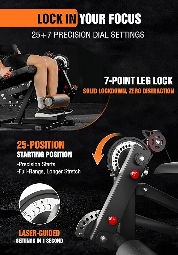 Mikolo Leg Extension and Curl Machine, Adjustable Leg Curl Machine, Seated Leg Extension and Lying Curl Machine for Home Gym, Leg Workout Equipment with Cable System