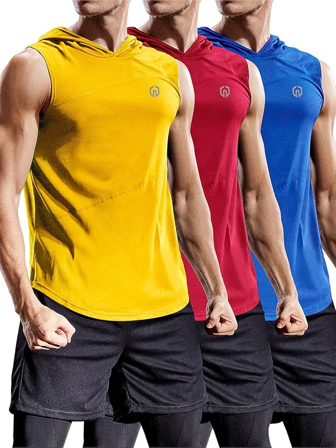 NELEUS Dry Fit Workout Athletic Muscle Tank Top Running Shirts with Hoods