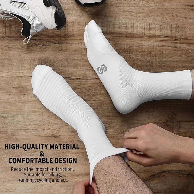 PAPLUS Compression Athletic Crew Socks (6 Pairs) for Men & Women